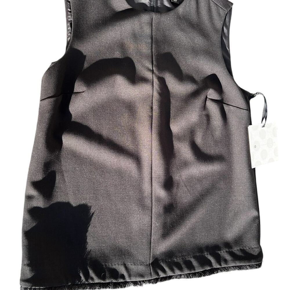 Victoria Beckham Black Sleeveless Fringe Hem Dressy Top, Women's size XS